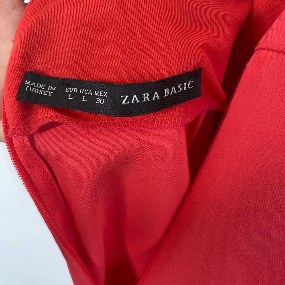 Zara Basic Raspberry High Neck Dress Large - image 8